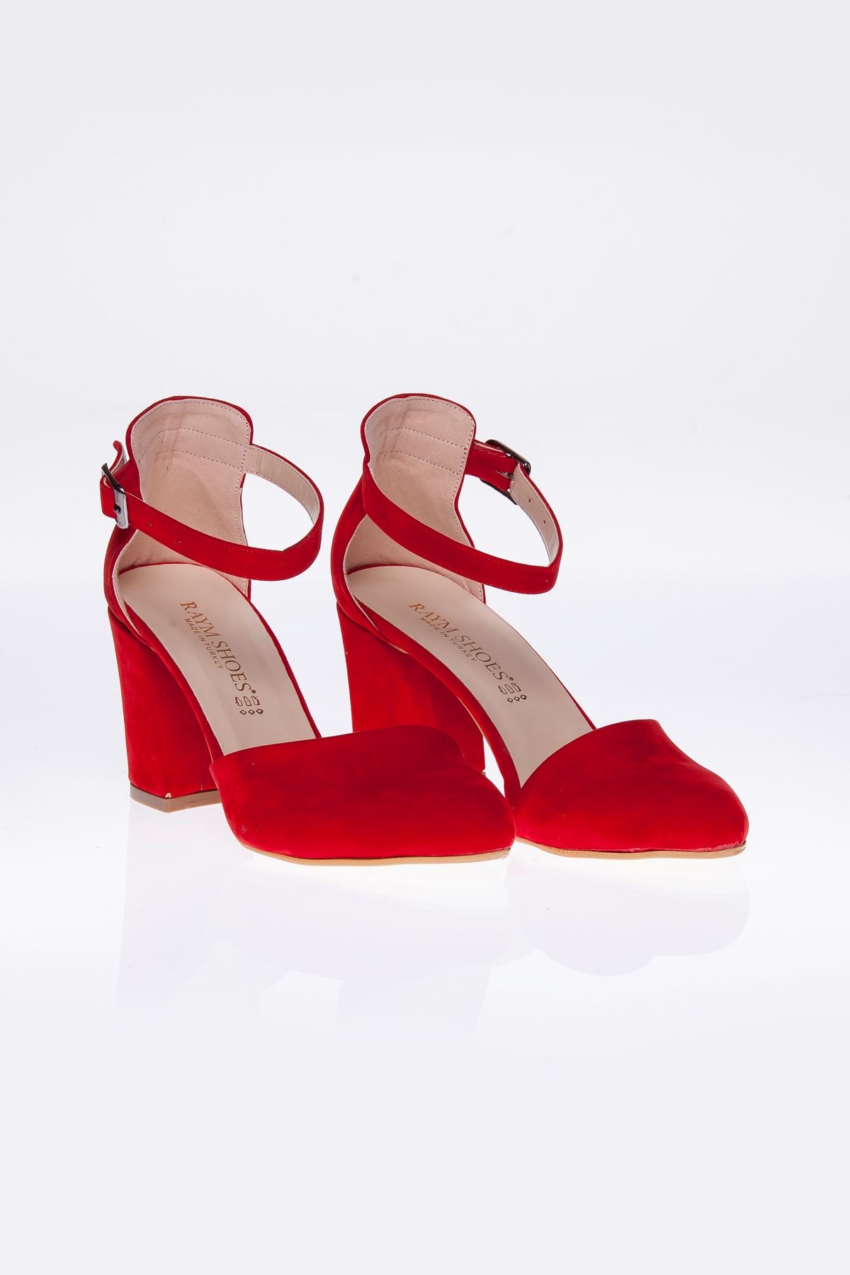 Betty Kırmızı Süet Topuklu Kadın Ayakkabı