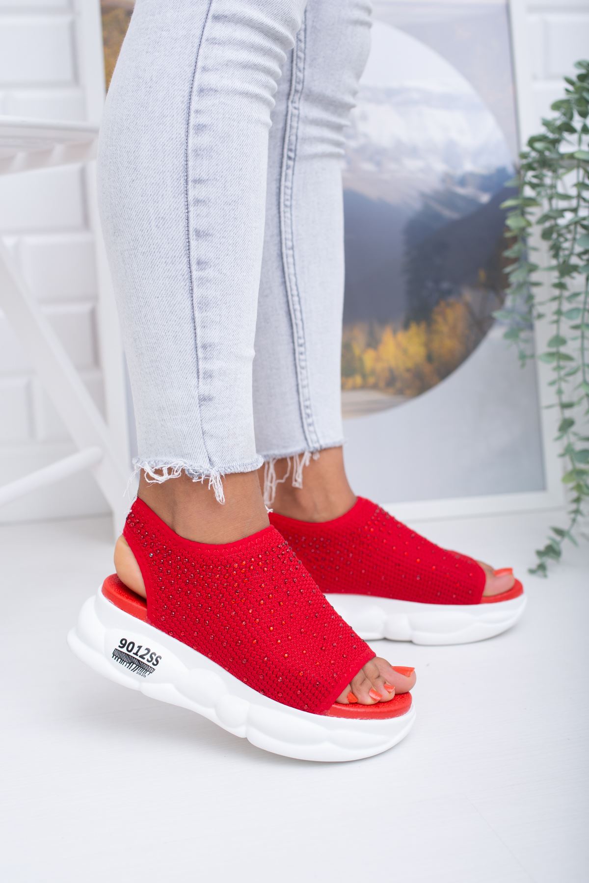 Dido Kırmızı Triko Bayan Spor Ayakkabı