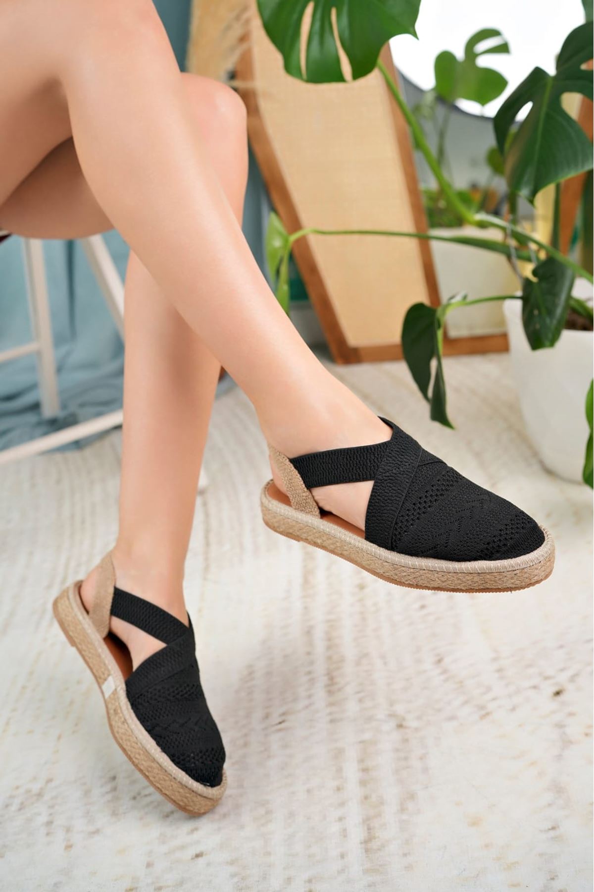 LİNEN Black Burn Off Tired Knitwear B-1