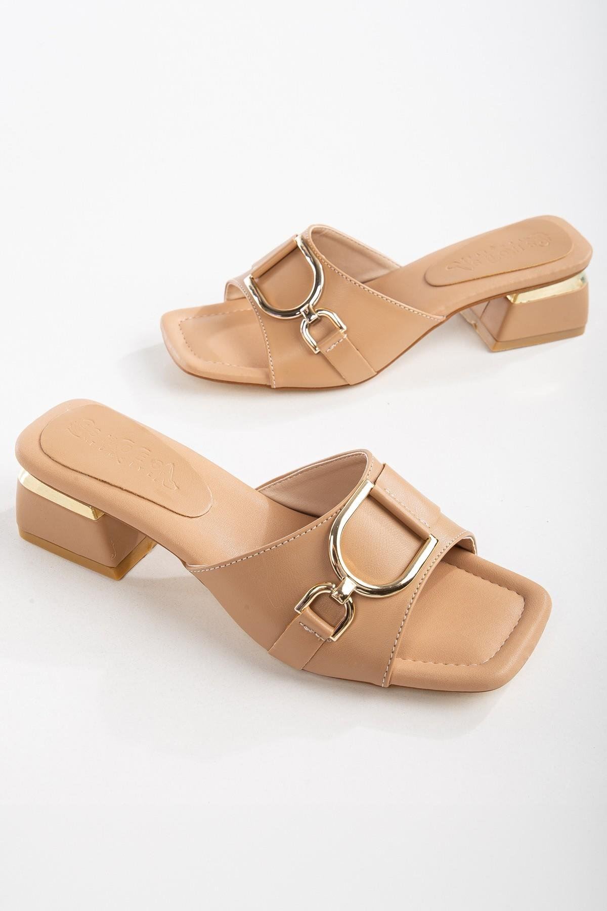 ares Nude Cilt Topuklu Terlik 