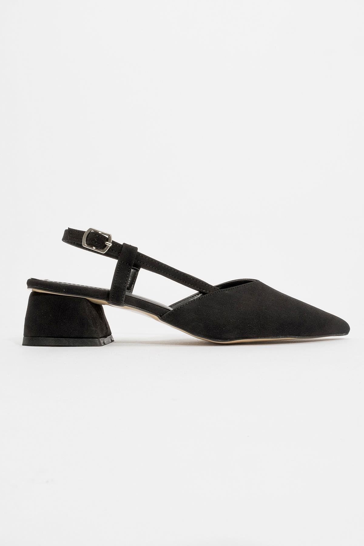 Kadın Arkası Açık Topuklu Sandalet SİYAH 