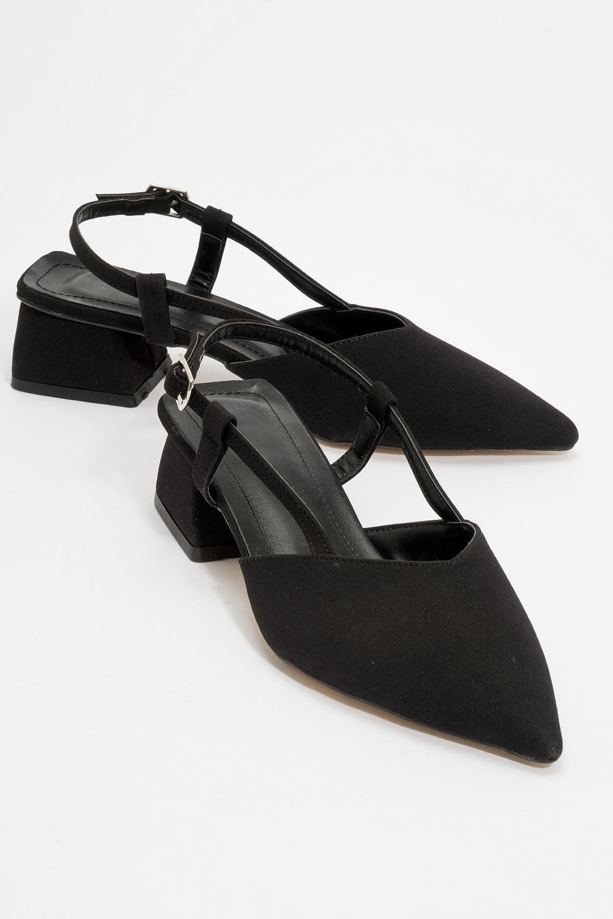 Kadın Arkası Açık Topuklu Sandalet SİYAH 