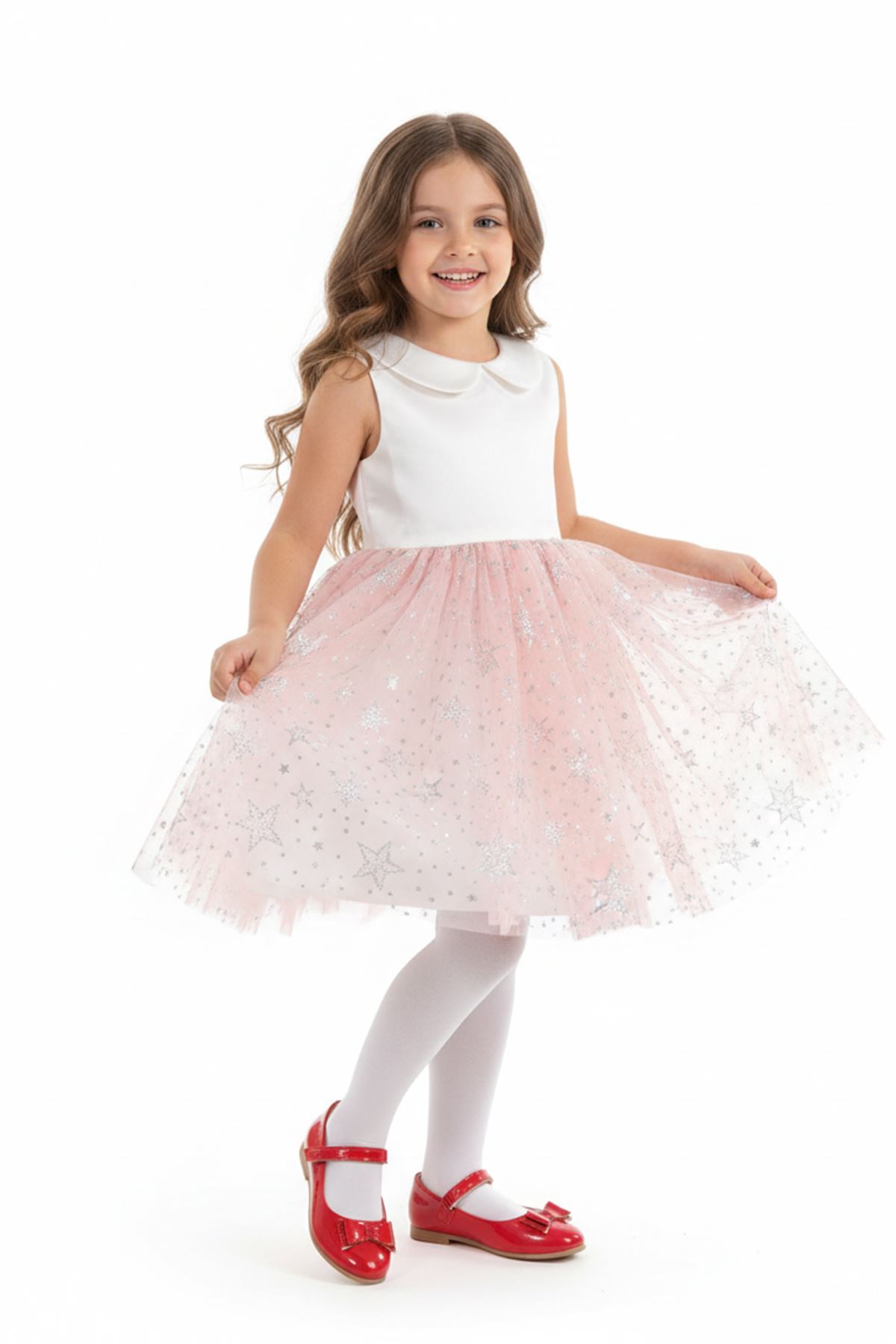 Ariel Kırmızı Taşlı Cırtlı Kız Çocuk Fiyonklu Babet Ayakkabı 