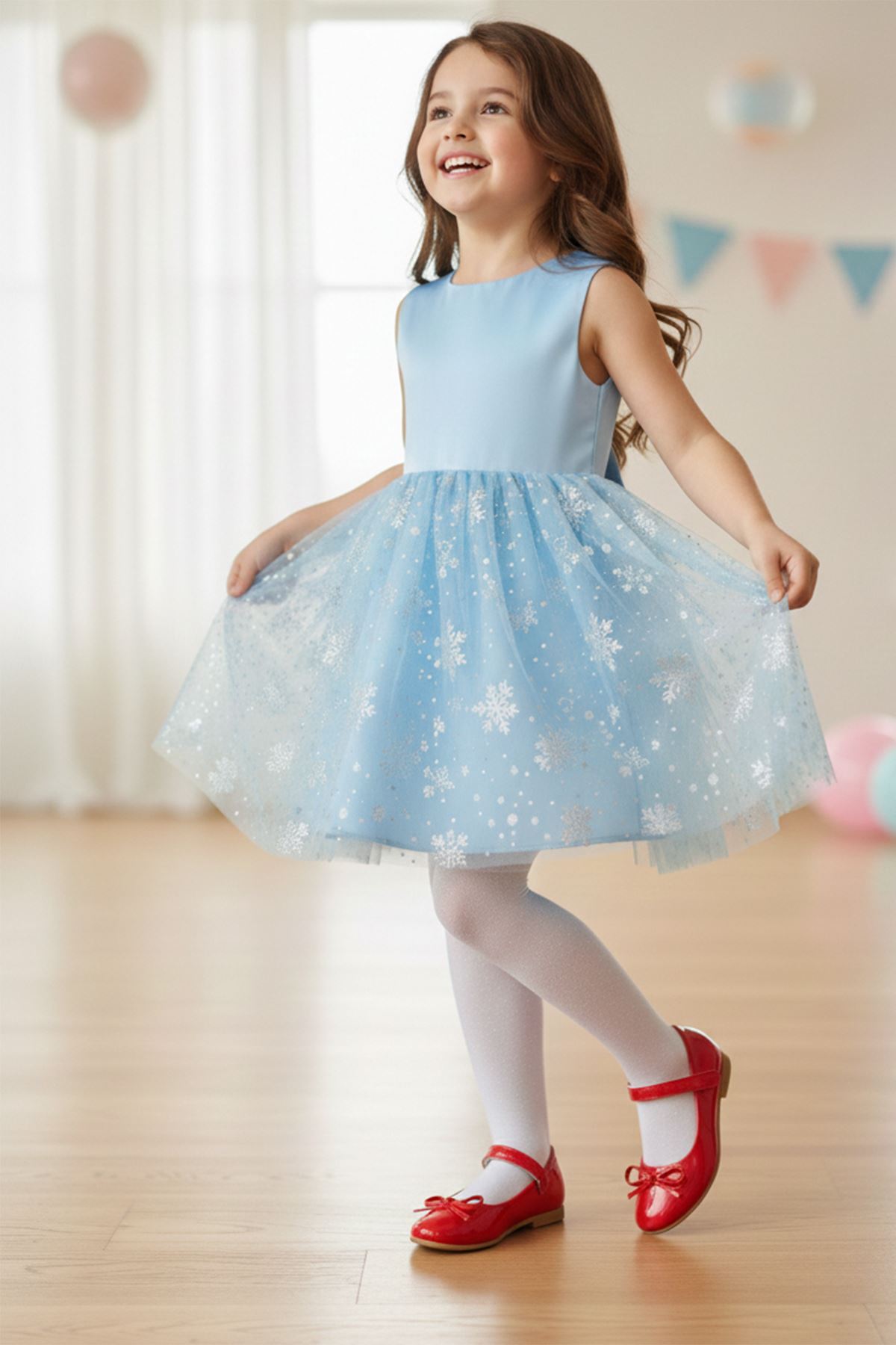 Ariel Kırmızı Taşlı Cırtlı Kız Çocuk Fiyonklu Babet Ayakkabı 