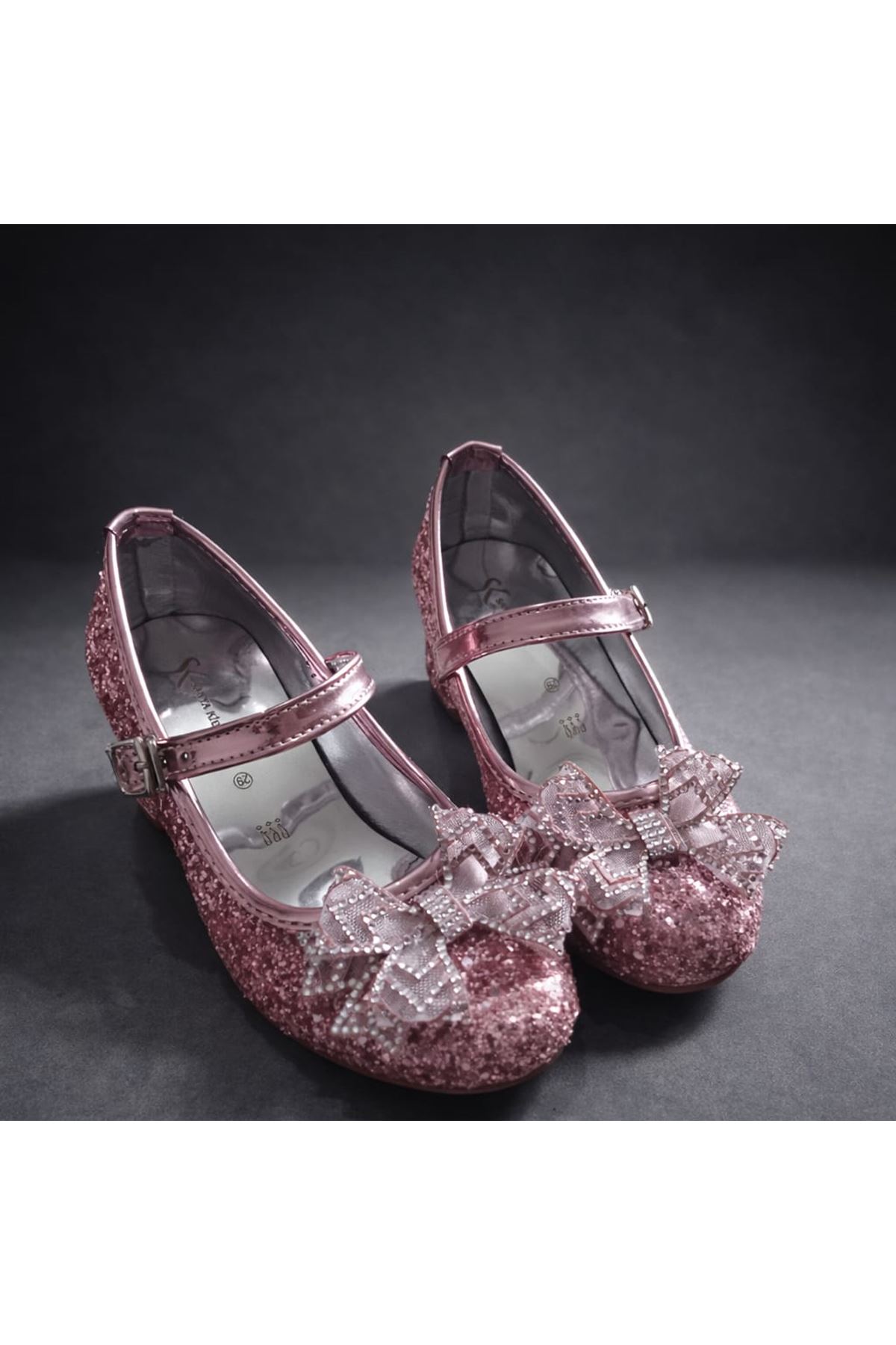 Luna  Fiyonklu Çocuk Topuklu Ayakkabı, Çocuk Abiye Ayakkabı