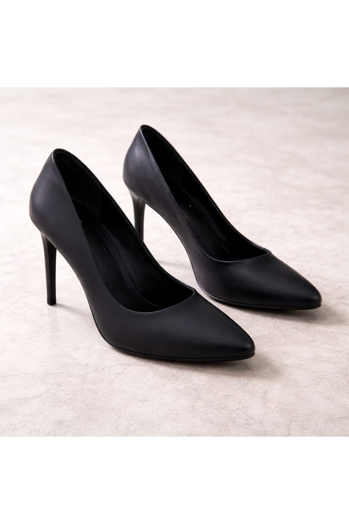 VERA Siyah Stiletto Topuklu Kadın Ayakkabı