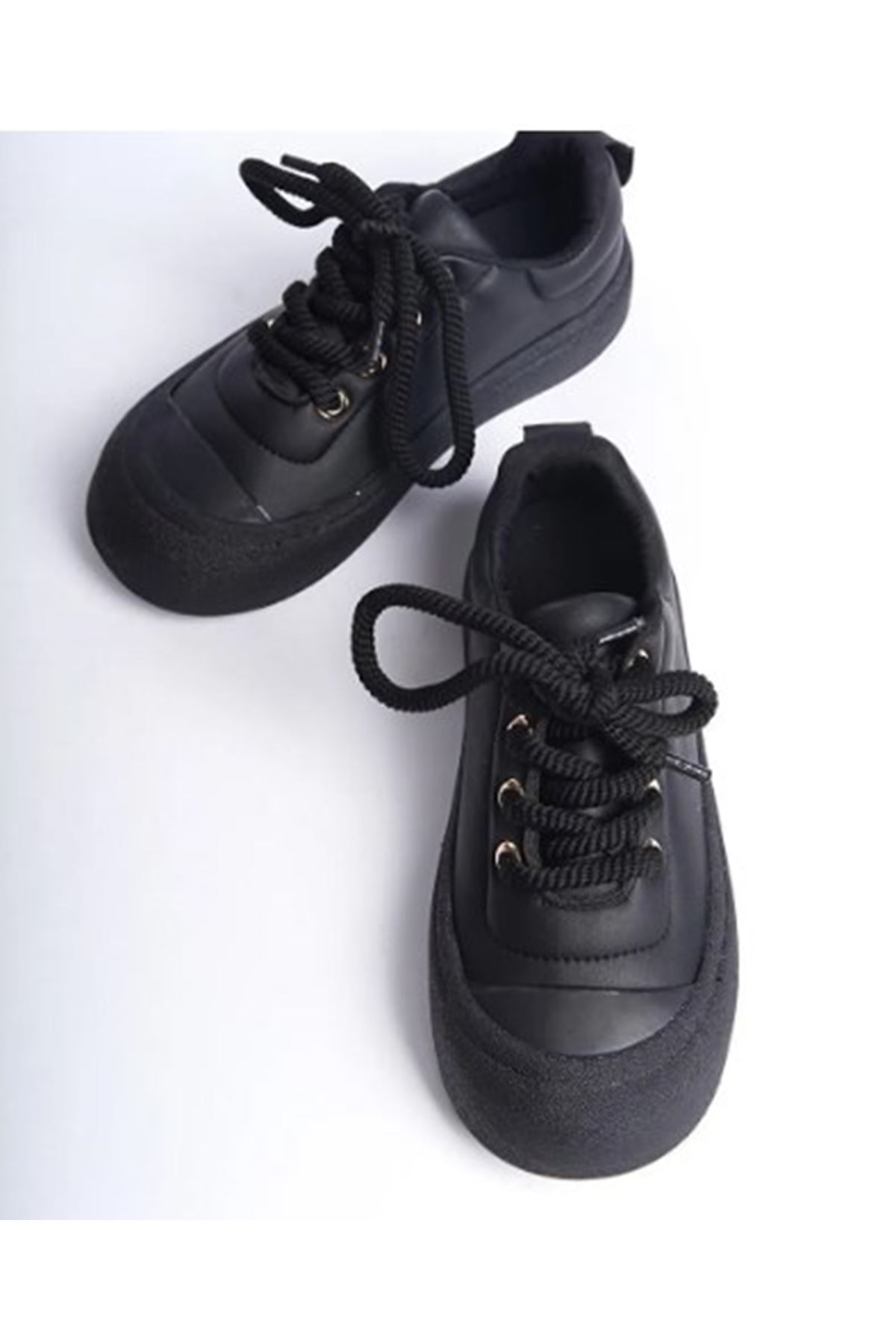  Swell Halat Bağcıklı Siyah  Kadın Günlük Spor Ayakkabı