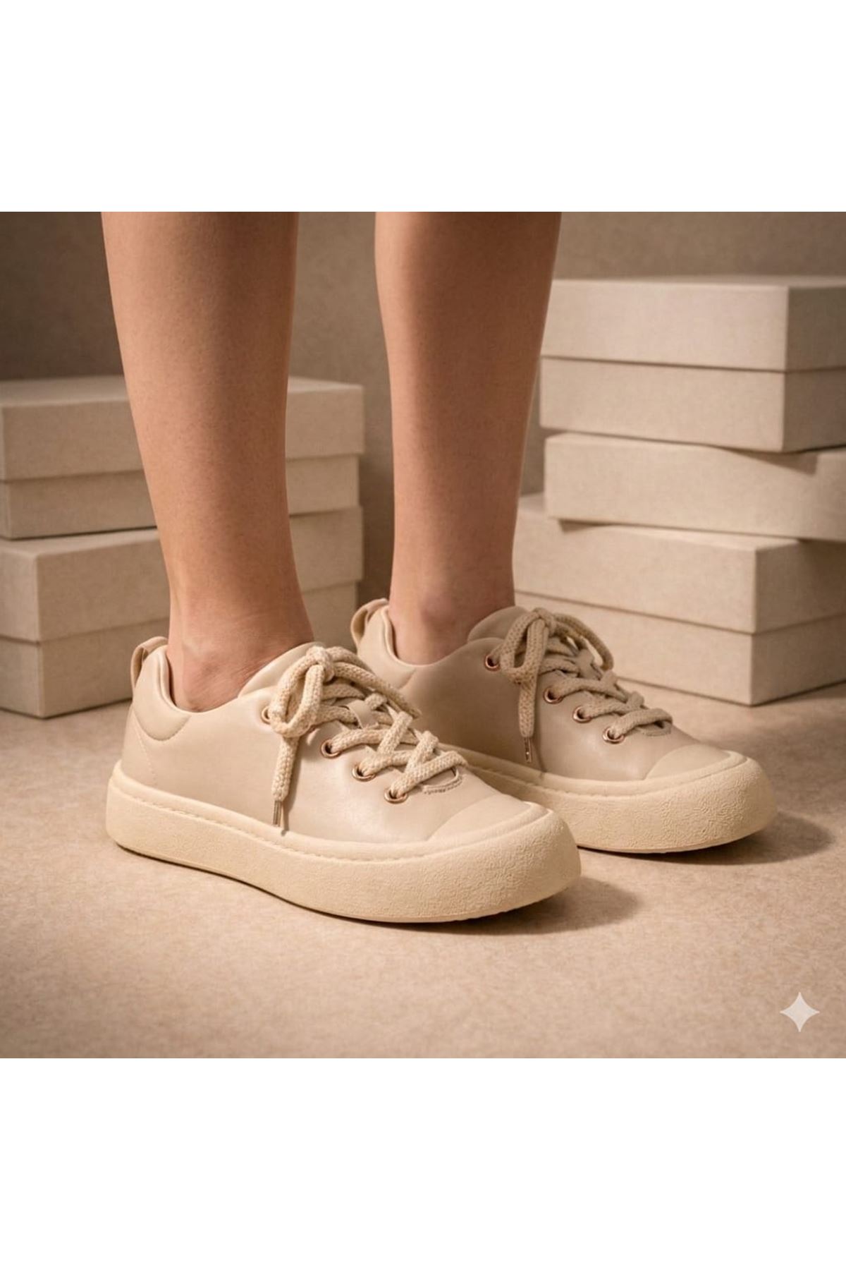  HALAT Bağcıklı Kadın Günlük Spor Ayakkabı