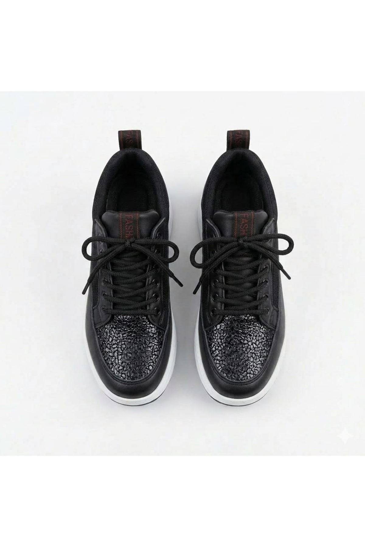 Oneo Siyah Beyaz Kadın Spor Ayakkabı A-1
