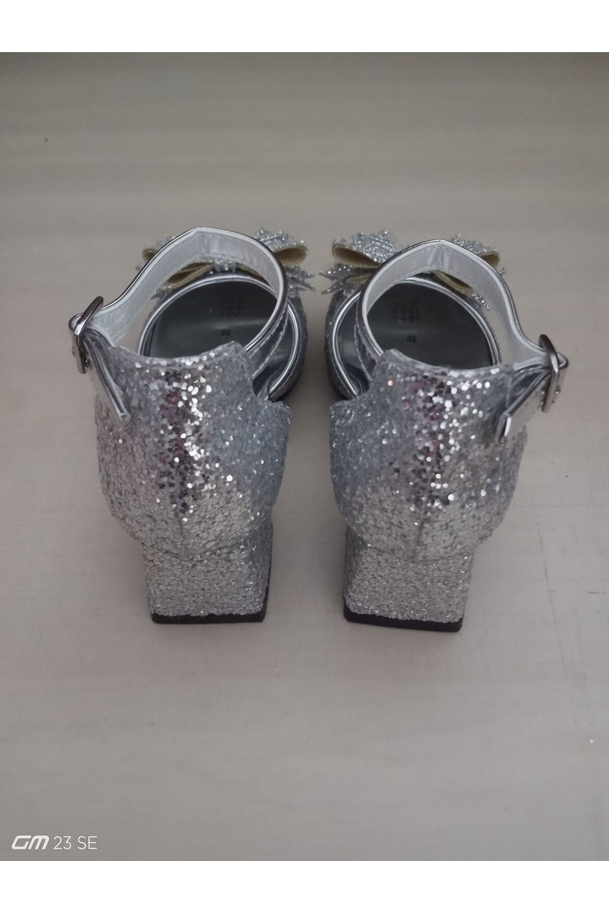 fiyonklu Cam Kırığı Kare Topuklu Abiye Ayakkabı