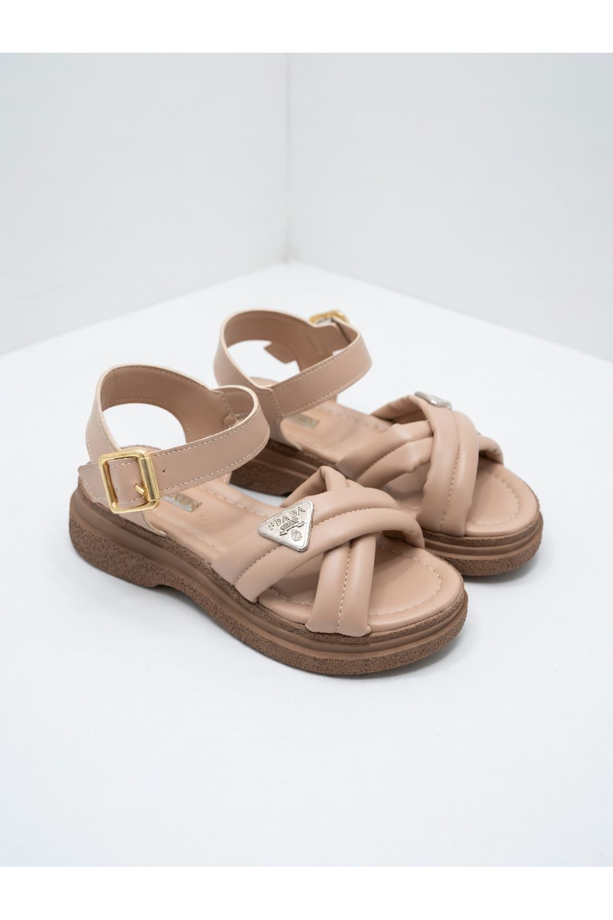 Kadın Çapraz Bantlı Sandalet BEJ