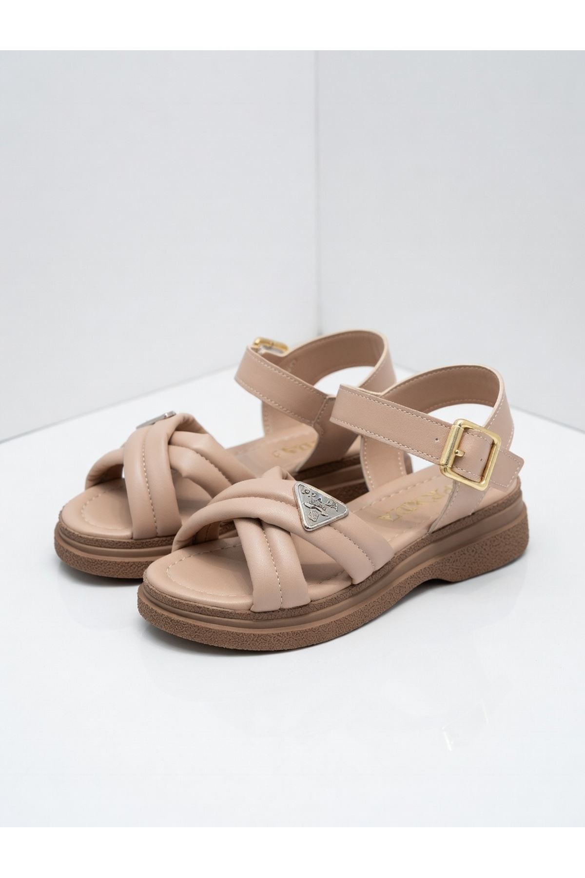 Kadın Çapraz Bantlı Sandalet BEJ