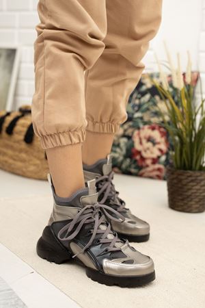 Tammy   Bağcık Detaylı Spor Bot Siyah-Gri