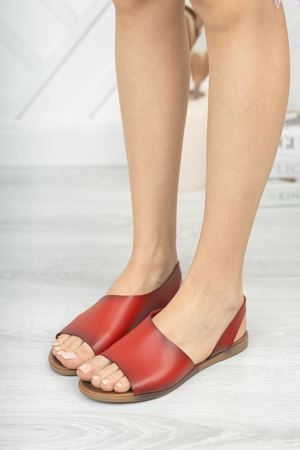 Amaur Hakiki Deri Kırmızı Sandalet    A-4