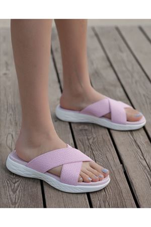 Casual Pudra Çapraz Bant Terlik   B-2