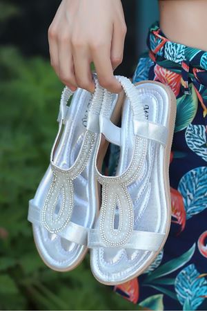 May Gümüş Kadın Sandalet  B-2