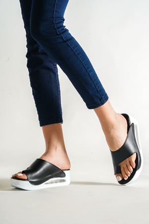 Tools Siyah Balon Taban Kadın Terlik   E-2