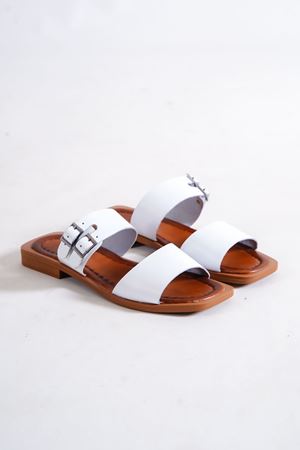 FİXMOD HAKİKİ DERİ BEYAZ KADIN TERLİK