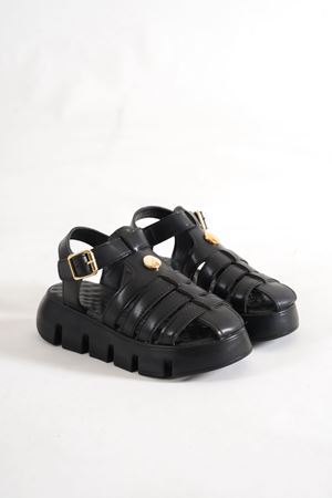 Giovanna Kadın Siyah Tokalı Sandalet  A-3