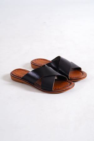 LUPİN  HAKİKİ DERİ SİYAH KADIN GÜNLÜK TERLİK  C-1