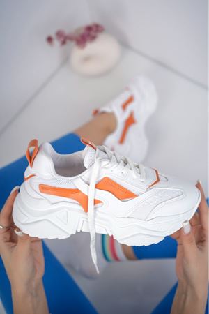 Seyran Turuncu  Beyaz Kadın Sneaker 