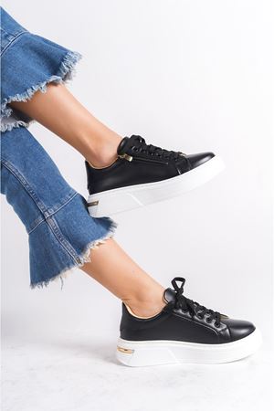 MEXİX  Bağcıklı  Siyah Kadın Spor 