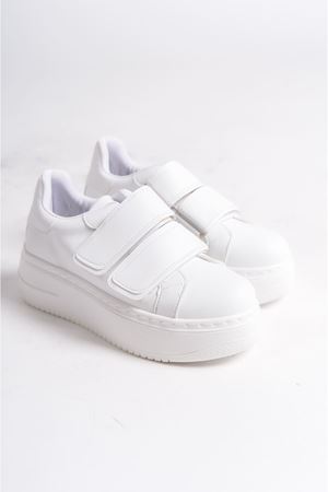 Tijda Beyaz Cırtlı Kadın Sneaker