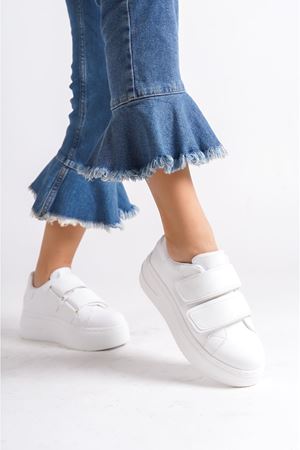 Tijda Beyaz Cırtlı Kadın Sneaker