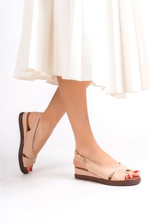 Adare Bej deri kadın sandalet