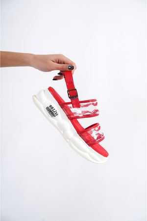 MİRMAR KIRMIZI SPOR KADIN YAZ SANDALET   C-2