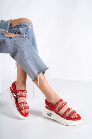 MİRMAR KIRMIZI SPOR KADIN YAZ SANDALET   C-2