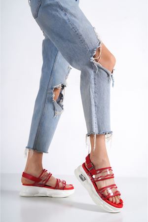 MİRMAR KIRMIZI SPOR KADIN YAZ SANDALET   C-2