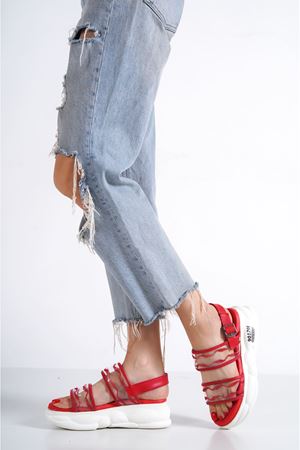 MİRMAR KIRMIZI SPOR KADIN YAZ SANDALET   C-2