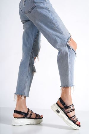 MİRMAR SPOR KADIN SİYAH YAZ SANDALET    C-2