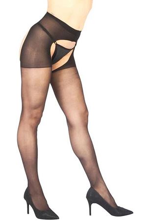 Siyah Özel Bölgesi Açık Fantazi Külotlu Çorap TM1078