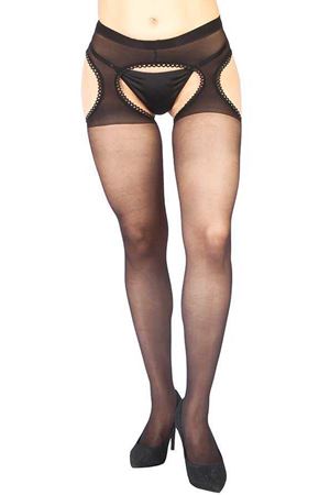 Siyah Özel Bölgesi Açık Fantazi Külotlu Çorap TM0935