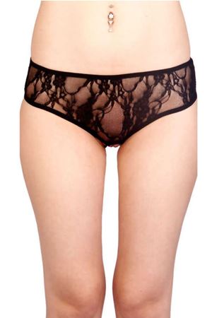 Siyah Dantelli Özel Bölgeleri Açık Fantazi Külot TM1158