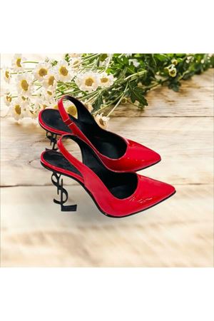 TALYA KIRMIZI METAL YÜKSEK TOPUKLU SİVRİ BURUN ZARİF STİLETTO