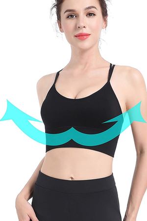 Kadın Siyah Çarpraz İpli Spor Büstiyer