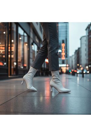 LUNA  Kadın Bej Cilt Bilekli Orta Boy Topuklu Bot 