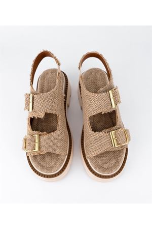 HASIR KREM KEMER DETAYLI KADIN SANDALET