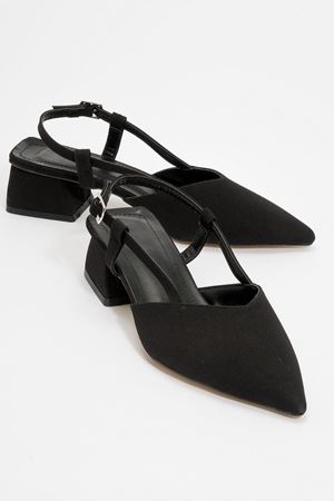 Kadın Arkası Açık Topuklu Sandalet SİYAH 