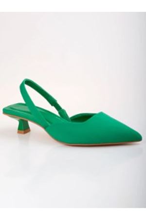 Oliv Çimen Yeşili Topuklu Sandalet