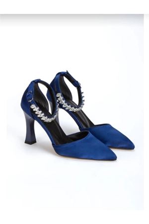 KARİNA bilekten taşlı saten malzeme topuklu kadin ayakkabı