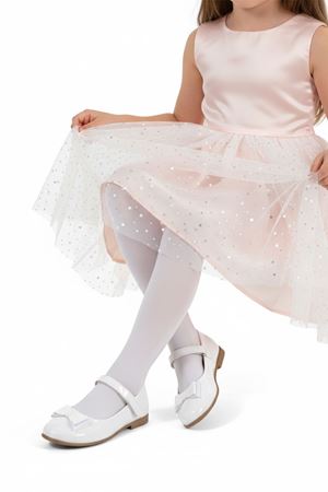 Kız Çocuk Bebek Beyaz Rugan Babet Ayakkabı