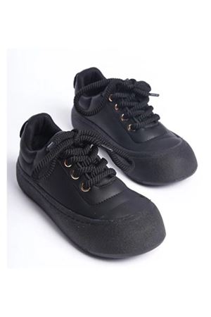  Swell Halat Bağcıklı Siyah  Kadın Günlük Spor Ayakkabı