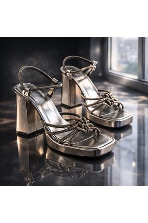 Dilok Taşlı Topuklu Ayakkabı PLATİN AYNA