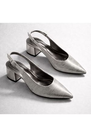 Nyobe Gri Platin Simli Topuklu Kadın Abiye Ayakkabı