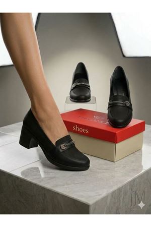 Zero Kalın Topuklı Zarif Şık Ayakkabı Loafer