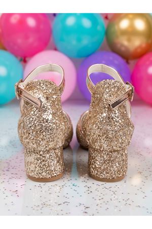 NİNELLA  Altın Simli Topuklu Kız Çocuk Ayakkabı